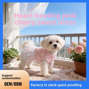 Vestido para Cães Primavera Verão Estilo Princesa Fino com Estampa de Flor de Pessegueiro para Cães de Pequeno e Médio Porte - Product Image 5
