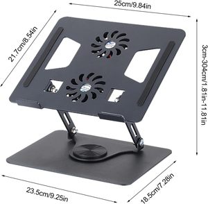 2025 nueva almohadilla de refrigeración para ordenador portátil con 2 ventiladores silenciosos ordenador PC Notebook Gaming Laptop ventilador altura ajustable Accesorios para ordenador portátil - Product Image 2
