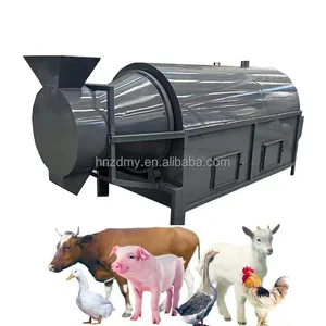 2024 Electric heating animal droppings drum dryer organic fertilizer dryer bird quail sheep cow chicken pig manure rotary dryer