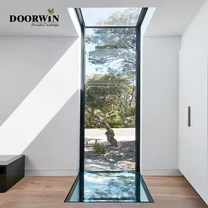 Doorwin High Quality Customized Hurricane Impact Burglar Proof Designs Black Large Double Pane Slim Frame Aluminum Fixed Window