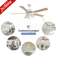 Ventilateur de plafond 1stshine classique à pales réversibles, ultra silencieux, à économie d'énergie, pour salon et chambre, modes été et hiver, décoration intérieure