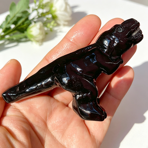 Figurine de dinosaure sculptée à la main en <span class=keywords><strong>pierre</strong></span> semi-précieuse naturelle de 10-12 cm, statue en cristal, <span class=keywords><strong>pierre</strong></span> de guérison, <span class=keywords><strong>sculpture</strong></span> animale pour la décoration - Product Image 2