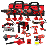 Perceuse à percussion sans fil EKIIV Factory 21V, portable, électrique, sans balais, 18V, avec batterie au lithium, kit de perceuses sans fil