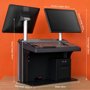 Flagship Dual Screen POS Terminal System 80mm <b>Printer</b> Scan Platform Compatible for Supermarket Retail Fully Loaded Workstation - Product Image 1