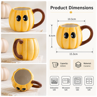Mug en céramique personnalisé avec logo, design yeux de fantôme d'Halloween, OEM ODM, vente en gros, qualité alimentaire, 420 ml