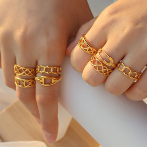 Geometric Fashion <b>Rings</b> Gold Unisex Index Finger <b>Ring</b> Gift Jewelry - Product Image 4
