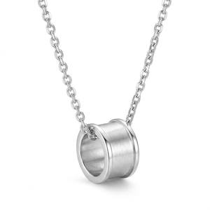 チタン鋼シルバーメッキミニマリストトリプルリングユニセックスペンダントネックレス（ボックスチェーン付き） - Product Image 6