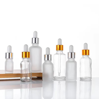 Flacons compte-gouttes en verre transparent avec bouchon givré pour huiles essentielles 10 ml, flacon vide original pour remplissage cosmétique et liquides
