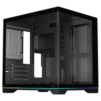 Boîtier PC de bureau Micro-ATX Ruix Carnival S2, vente en gros, tour moyenne, anti-collision, verre trempé, vue complète, pour jeux