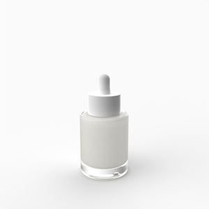 Botella de cristal transparente Elsa de 50ml al por mayor con pipeta nitrílica blanca para envases cosméticos - Product Image 1