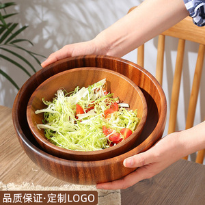 ชามไม้อะคาเซียชามสลัดผลไม้ขนาดใหญ่ทำด้วยมือใช้ในครัวเรือน - Product Image 4