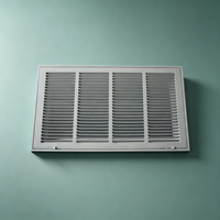 Grille de ventilation fixe à simple lamelle en acier laminé à froid 20*12 de haute qualité, revêtement poudré blanc, pour retour d'air centralisé au plafond