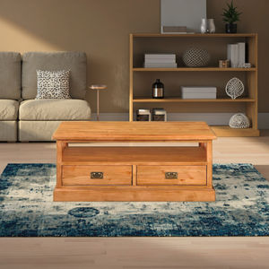 QUEENSLAND Marque Solide MDF Meilleure Qualité Table Basse En Bois 2 Tiroirs Ouvert 2 Voies pour Meubles De Salon Du Vietnam - Product Image 1