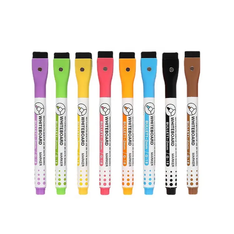 Magnetischer Trocken lösch marker, Fine Tip Whiteboard Marker mit Radiergummi kappe, 8 Farben Geruchs arme Marker für Kinder lehrer