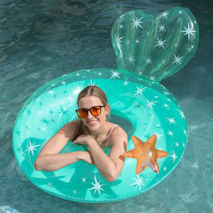 New Mermaid Swimming Ring Printed Back <b>Float</b> Ring Water Supplies <b>Inflatable</b> Swimming Ring - Product Image 2