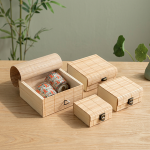 Mini boîte cadeau en bambou, boîte de rangement en bambou faite à la main, impression UV, emballage moderne écologique pour cadeaux de bienvenue, faveurs de mariage - Product Image 3