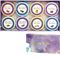 Fabricant de bombes de bain aromatiques véganes personnalisées 8*30g à la lavande, à l'eucalyptus et à la menthe, huile essentielle biologique naturelle pour aromathérapie