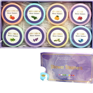 Vaporizadores de Ducha Veganos de Aromaterapia Natural y Orgánica con Aceite Esencial de Lavanda, Eucalipto y Menta, Personalizados por el Fabricante, 8*30g - Product Image 1