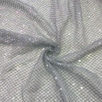 Prêt à Expédier Double Couche Maille Sequin Tissu Broderie Tissu Brodé Métallique Fil D'or Tissu pour Robe Formelle