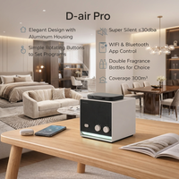 Diffuseur d'arômes élégant en aluminium 200ml*2, machine à double parfum avec lumière LED pour maison, hôtel, SPA, de table, sans eau, avec bouton et télécommande via application