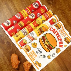 Emballage alimentaire réutilisable avec logo imprimé, papier ciré pour sandwichs, emballage pour hamburgers, papier d'emballage personnalisé pour shawarma - Product Image 1