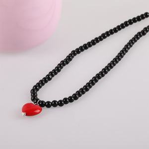 Collana con Ciondolo a Cuore in Resina Acrilica Colorata alla Moda <span class=keywords><strong>Perline</strong></span> di Vetro Fatte a Mano Stile Y2K per Donna Gioielli da Festa - Product Image 4