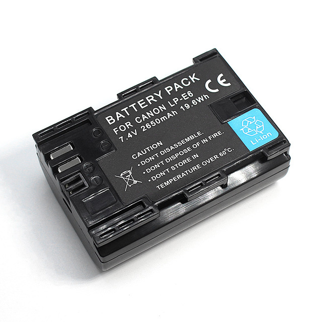 2650mAh LP-E6 LPE6 LP E6 Batteries for Canon 5D Mark II III 7D 60D EOS 6D 7D, 80D and BG-E14, BG-E1, for canon Accessories
