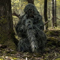 Ensemble Ghillie de Camouflage de Chasse CS Durable de Haute Qualité pour l'Extérieur, Tailles S/M/L/XL, Intérieur en Polyester, Extérieur en Fibre de Polypropylène
