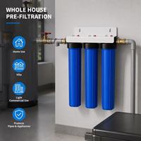 Filtre à eau à ultrafiltration à trois étages de 20 pouces, système CTO PVDF UF pour l'eau du robinet domestique