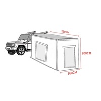 Tente de toit de voiture personnalisée en Oxford 420D imperméable, auvent latéral pour véhicule tout-terrain 4x4 avec pièce annexe en maille pour utilisation en randonnée