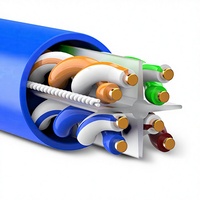 Câble réseau LAN RJ45 Kneysum Cat6 intérieur en cuivre sans oxygène, paire torsadée 8 conducteurs 305M OFC UTP, noir