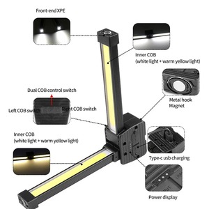 Fitness Selfie <b>Light</b> Multifunctional 90. Rotate 5 Modes Camping Lightingflashlight Auto Repair Work Lightfolding COB <b>Light</b> - Product Image 5
