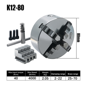Hltnc mâm cặp tự định tâm bốn hàm K12-80 chính xác cao để tăng cường độ bám và căn chỉnh - Product Image 2