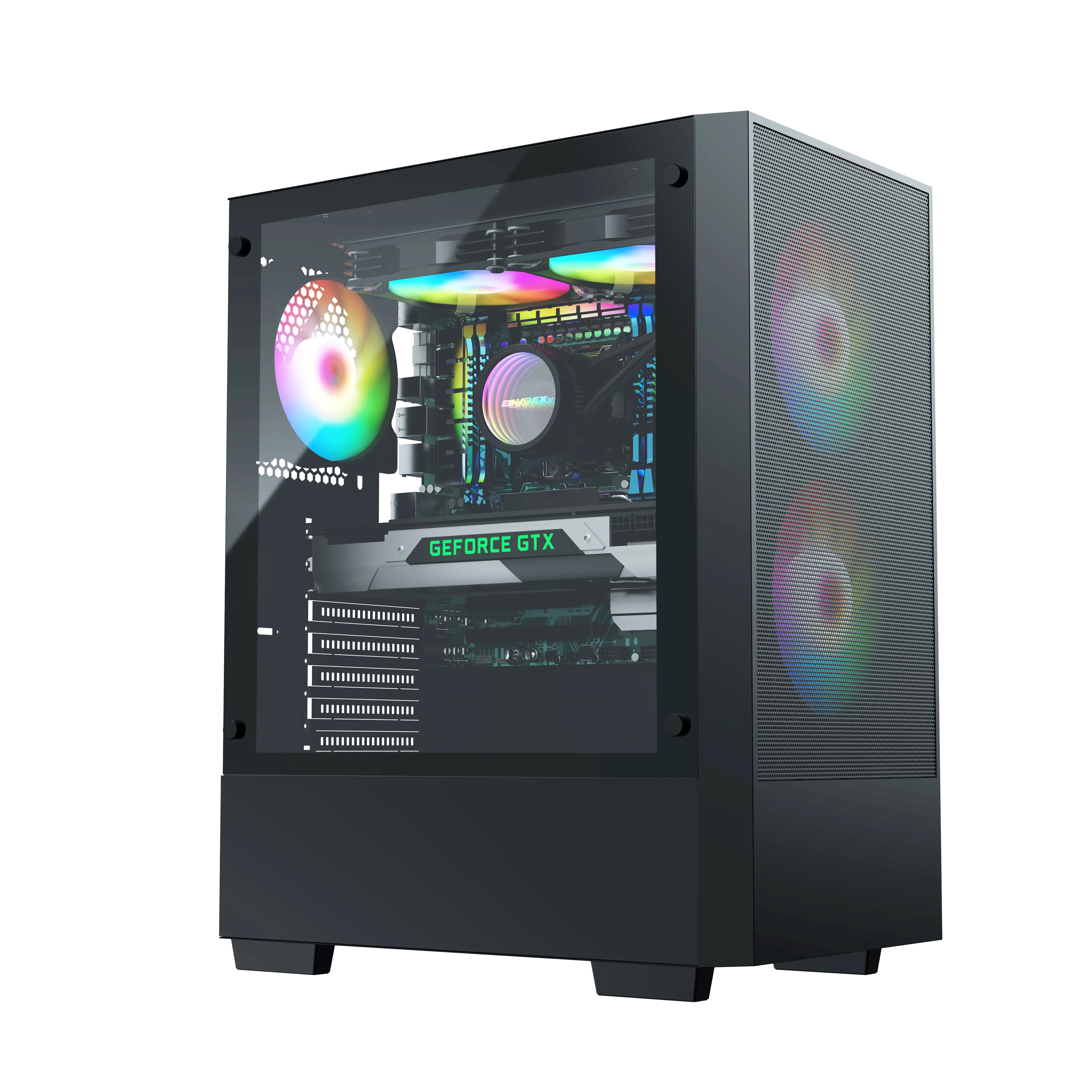 New design factory simple Atx Pc Case With Rgb Fans Gaming Comput Case