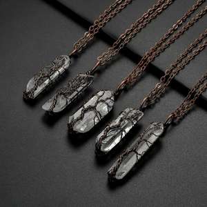 7 çakra doğal gökkuşağı taş kolye kolye Unisex uzun zincir hayat ağacı bildirimi takı moda hediye - Product Image 5