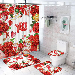 <span class=keywords><strong>Regalo</strong></span> romantico di san valentino 72x72 pollici decorazione per la casa Design personalizzato stampa tenda rossa palloncino doccia - Product Image 2