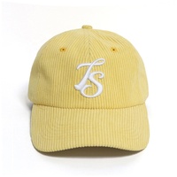 Fabricante personalizado bordado ajuste seis paneles de perfil medio calle europea cuero de pana ajustable lujo gorras de béisbol sombreros
