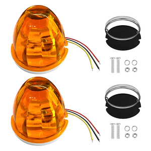 ไฟแตงโม LED 2 ชิ้น สีเหลืองอำพัน 3000k ไฟแฟลชสำหรับรถบรรทุก รถพ่วง ไฟเลี้ยวข้างทรงกลม - Product Image 4