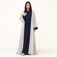 Ensemble Abaya marine pour femmes, vêtements modestes islamiques pour les pays du Golfe, le Royaume-Uni et l'Europe
