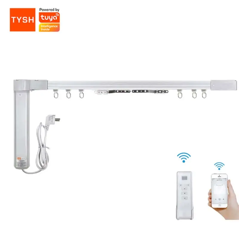 TYSH Zigbee Smart Curtain Remote Control Motor Support Custom Tracks Tuya WiFi Smart Home Electric Motorized Curtain System