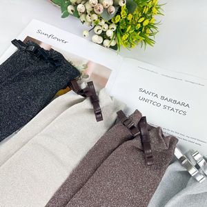 <span class=keywords><strong>Chaussettes</strong></span> décontractées en coton absorbant la transpiration, style coréen, soie brillante argentée, nœud d'oignon, automne 2025 - Product Image 2