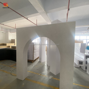 Arc stable lisse support de lustre en métal blanc plomb de route pour le chemin de la mariée de fond de mariage - Product Image 5