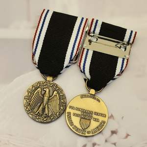 Op maat gemaakte blanco logo eremedaille 3D gegoten verguld metaal onderscheidingen lint - Product Image 1