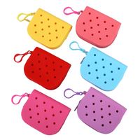 Monedero infantil creativo de goma impermeable con diseño de dibujos animados, desmontable, accesorio bonito para zapatos