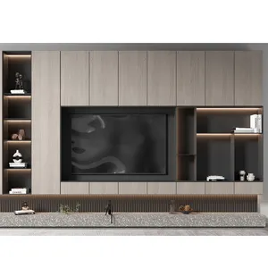 Foshan Whole House Custom Furniture Aluminum Alloy Living Room Bedroom New Floor-standing TV Cabinet