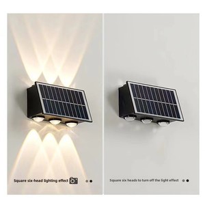 Lámpara Solar de Pared RGB de PVC con 4/6/8 Cabezales, IP65 Impermeable, LED de Alto Brillo, Panel Solar Integrado, Batería Recargable - Product Image 3