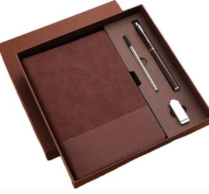 2026New Product Birthday Gift Carbon Fiber Writing Ballpen Stationery Set Business Soft Leather Work Simple Diary <b>Notebook</b> - Product Image 1