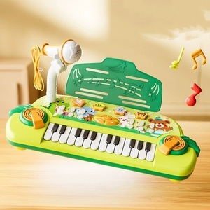 Piano Electrónico Multifuncional de Dibujos Animados para Niños al por Mayor, Teclado de Piano para Niños Pequeños de 24 Teclas con Micrófono con Cable - Product Image 2