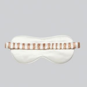 Masque de sommeil en tricot 100 % soie à rayures imprimées sur toute la surface, anti-rides, avec lanières, pour la maison et les voyages, protection capillaire en gros - Product Image 4
