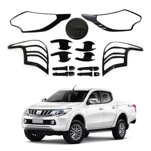 Juego Completo de 5 Piezas para <span class=keywords><strong>Mitsubishi</strong></span> L200 Triton 2015, Kit Cromado Negro, Accesorios para L200 Triton 2015 2016 2017 <span class=keywords><strong>2018</strong></span> - Product Image 1